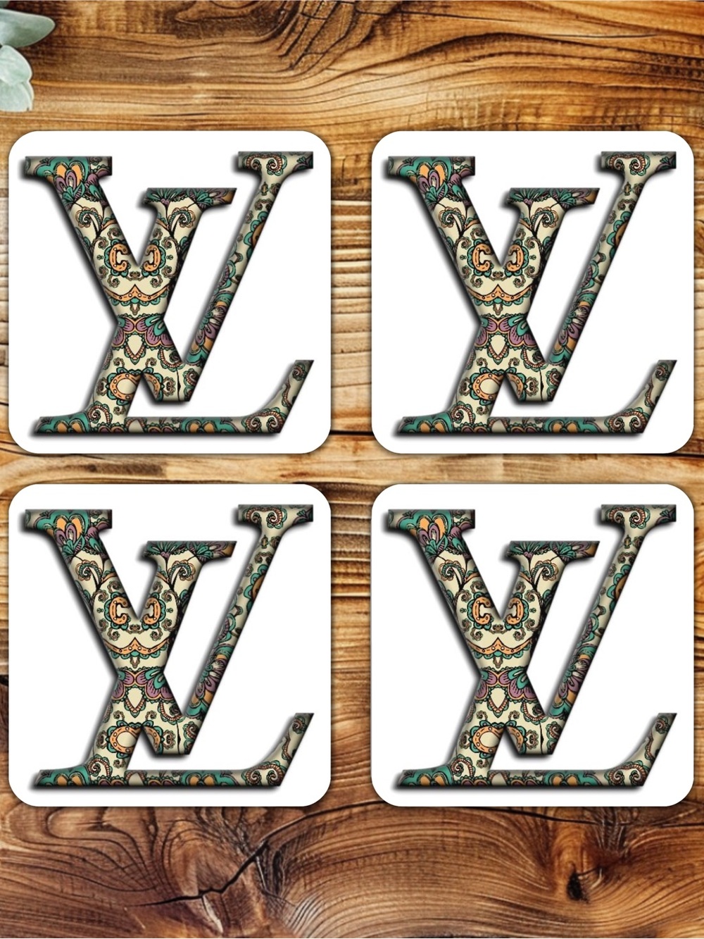 HANDMADE FASHION Set of 4 Ceramic Drink Coasters